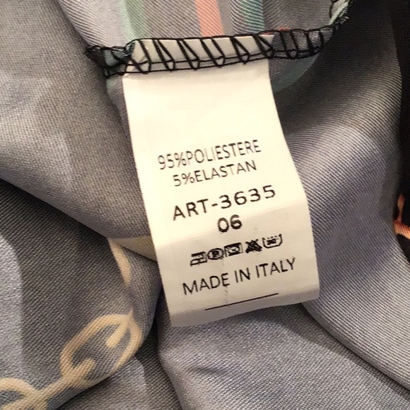 New Collection faux wrap dress black chain link pattern M/L - Picture 5 of 5